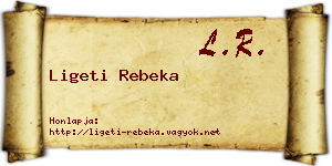Ligeti Rebeka névjegykártya